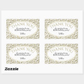 ありがとう – 60thナンバーパターン金ゴールドとホワイト 長方形シール (シート)