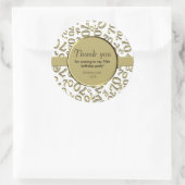 ありがとう: 70番目のナンバーパターン金ゴールドと白 ラウンドシール (バッグ)