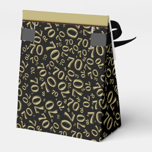 ありがとう: 70誕生日テーマ金ゴールド/ブラック フェイバーボックス (裏面サイド)