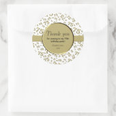 ありがとう: 75誕生日金ゴールドとホワイトパターン ラウンドシール (バッグ)