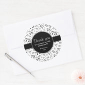 ありがとう: 75th白黒ナンバーパターン ラウンドシール (封筒)