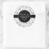 ありがとう: 75th白黒ナンバーパターン ラウンドシール (バッグ)