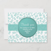 ありがとう： 80ティール（緑がかった色）/白のBday Number Pattern (正面)