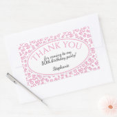 ありがとう – 80番柄ピンクと白 長方形シール (封筒)