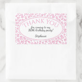 ありがとう – 80番柄ピンクと白 長方形シール (バッグ)