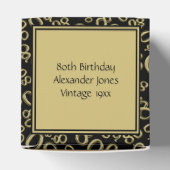 「ありがとう」:80誕生日金ゴールド/ブラックパターン フェイバーボックス (上部)
