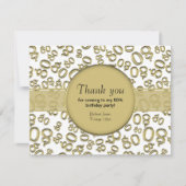 ありがとう： 80thホワイト/金ゴールドBdayナンバーパターン (正面)