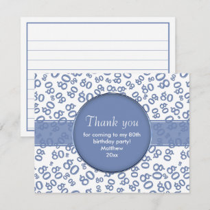 ありがとう: 80th Blue/White Bday Number Pattern