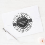 ありがとう: 85誕生日白黒ナンバーパターン ラウンドシール (封筒)