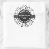 ありがとう: 85誕生日白黒ナンバーパターン ラウンドシール (バッグ)