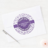 ありがとう： 85誕生日紫/白ナンバーパターン ラウンドシール (封筒)