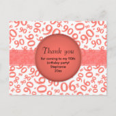 ありがとう: 90サンゴ/白誕生日番号模様 ポストカード (正面)