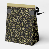 ありがとう： 90誕生日テーマ金ゴールド/ブラック フェイバーボックス (裏面サイド)