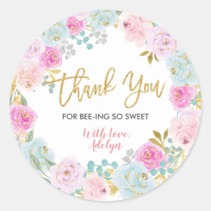 ありがとう Bee Thank You スティッカー ラウンドシール