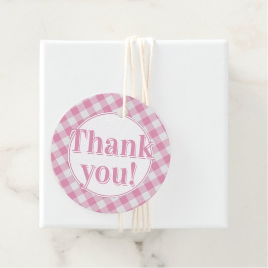 ありがとう: Gingham Checks Pattern – ピンク/白 フェイバータグ (インサイチュ)