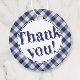 ありがとう： Gingham Checks Pattern Navy Blue/White フェイバータグ