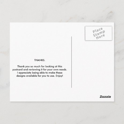 ありがとう – Matthew 25:40あなたがそうしてくれたよ ポストカード (裏面)