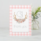 ありがとう – Monogram Coral GinghamフローラBOHO サンキューカード (スタンド正面)