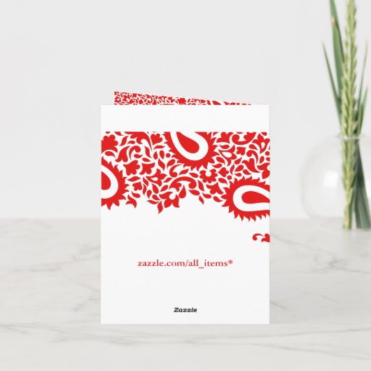 ありがとう Paisley のエレガントなインドの折りたたみカード サンキューカード (裏面)