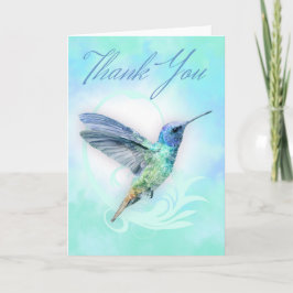 ありがとう – Water color Hummingbirdプリント サンキューカード