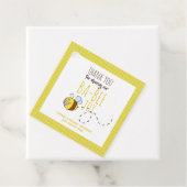 ありがとうBA-BEE赤ちゃんシャワーイエロー水玉模様 フェイバータグ (インサイチュ)