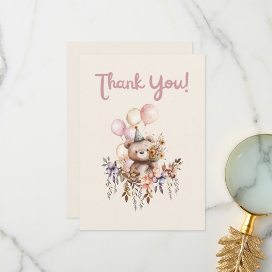 ありがとうBearyスペシャル誕生日カード サンキューカード (正面/裏面インサイチュ)