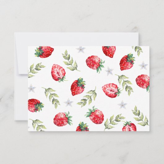 ありがとう'Berry Much'ストロベリー誕生日写真 サンキューカード (裏面)