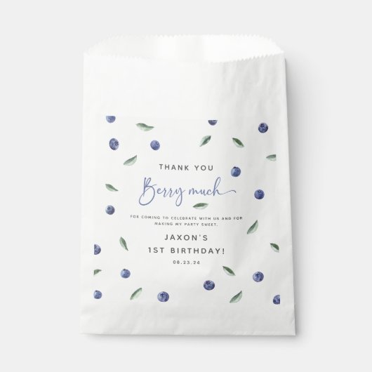 ありがとう'Berry Much' Blueberry 1st誕生日 フェイバーバッグ (正面)