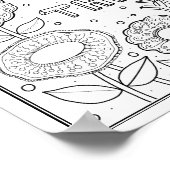 ありがとうGem Flowers Coloringページアートポスター ポスター (角)