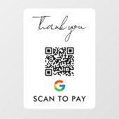 ありがとうGoogle Pay QRコードスキャンを支払う白 ウィンドウサイン (シート)