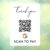 ありがとうGoogle Pay QRコードスキャンを支払う白 ウィンドウサイン (シート3)