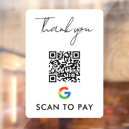 ありがとうGoogle Pay QRコードスキャンを支払う白 ウィンドウサイン
