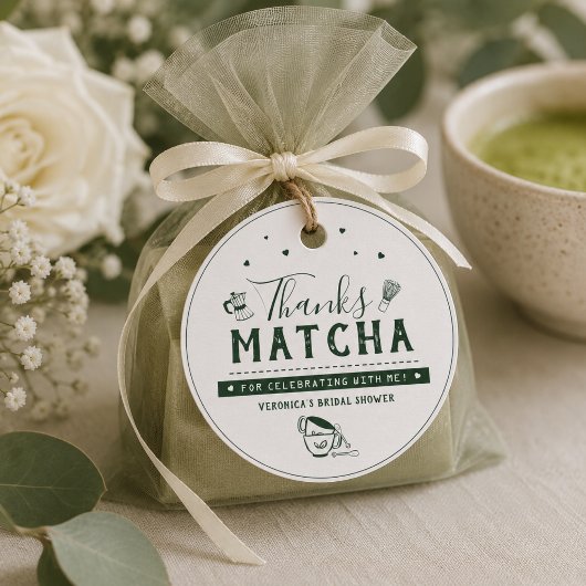ありがとうMatcha ブライダルシャワーのお礼 フェイバータグ