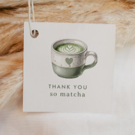 ありがとうMatcha Sageグリーンベビーシャワー フェイバータグ