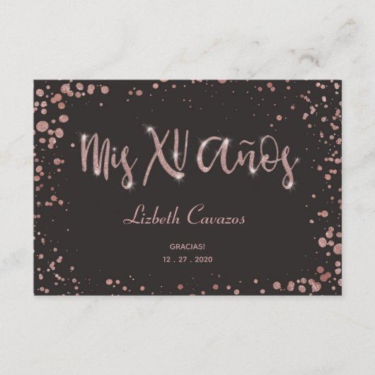 ありがとうMis XV Anosキンセアニェラグラシアス, Glam エンクロージャーカード (正面)