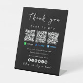 ありがとうPaypalキャッシュアプリベンモブラック 台座サイン (正面)