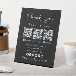 ありがとうPaypalキャッシュアプリベンモブラック 台座サイン