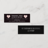 ありがとうPoshmark Instag割引コードハートピンク スキニー名刺 (正面/裏面)