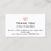 ありがとうPoshmark Instagr割引ピンクハート 名刺 (正面)