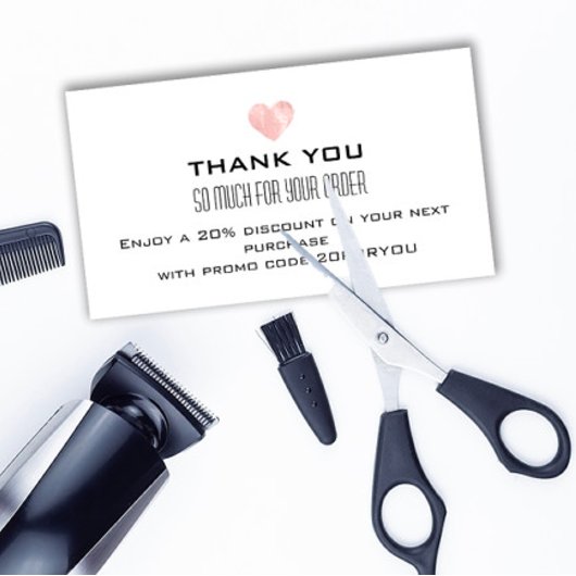 ありがとうPoshmark Instagr割引ピンクハート 名刺