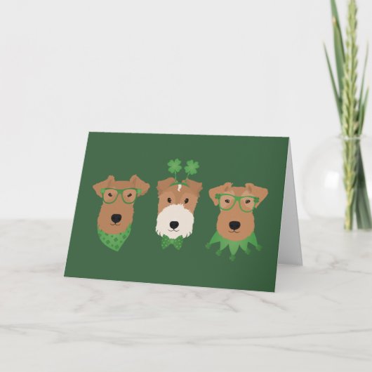 ありがとうSt patricks dayウェルシュテリア犬 サンキューカード (正面)