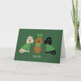 ありがとうSt patricks dayGoldendoodle Dogs サンキューカード