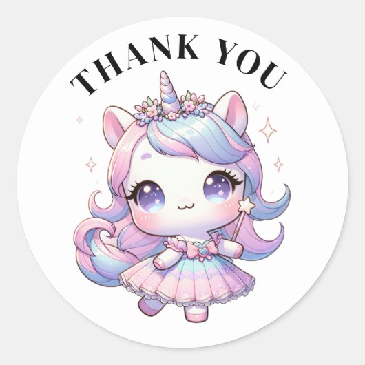 ありがとうUnicornステッカー ラウンドシール (正面)