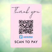 ありがとうVenmo支払いQRコードスキャンを支払うピンク ウィンドウサイン (シート3)