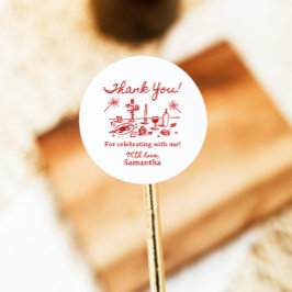 ありがと図解入りの、写真付きのう ラウンドシール