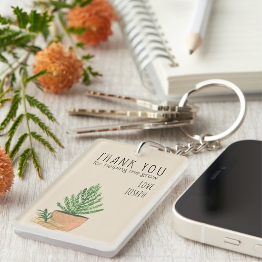 ありがと救済う、鉢植えのもみの木 キーホルダー (正面右)