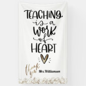 ありがと教えう先生、はハート 横断幕 (縦)