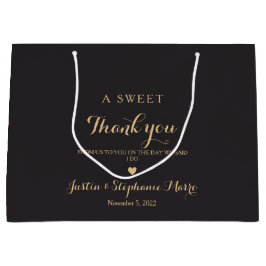 ありがと結婚うパーソナライズされた ラージペーパーバッグ