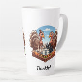 ありがと遊、七面鳥のチェス カフェラテマグ (右アングル)