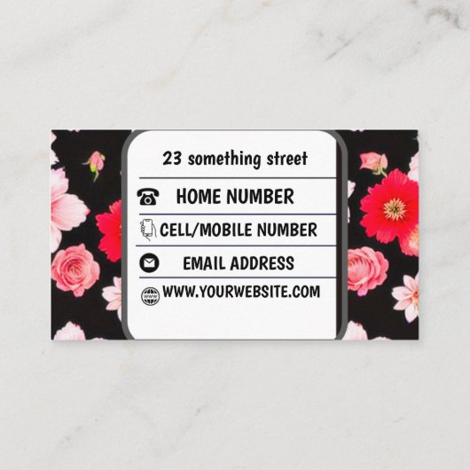 ありがエレガントとうフローラ 名刺 (裏面)